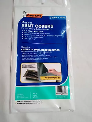 Frost King 3 Pack Magnetic Vent Covers 8 X 15 Long White Wall/Floor - New • $5