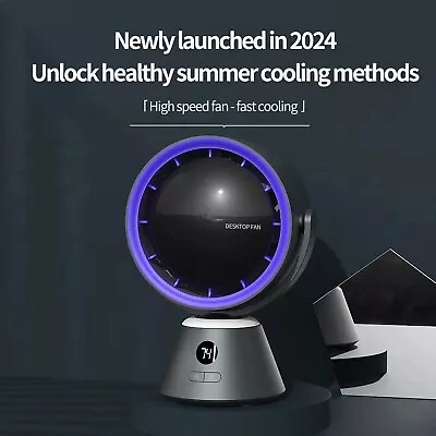 2024 New Desktop Digital Display Electric Fan For Home Silent Atmosphere Night • £64.90