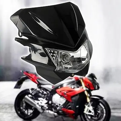 Universal Motorcycle Bike Streetfighter Street Fighter Hi/Lo Headlight Head Lamp • $28.72