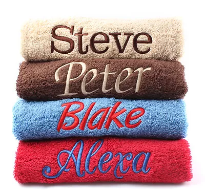  Personalised Towels  Gifts 12 Colours 100% Egyptian Cotton Range 550 GSM Bath • £15.45