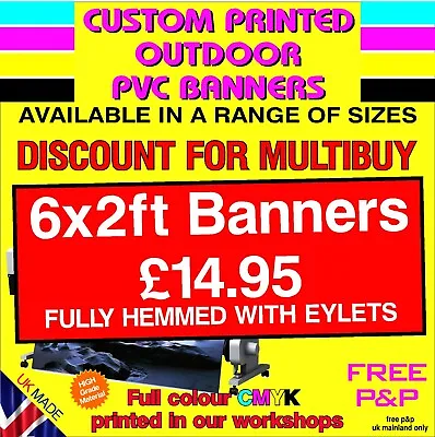 PVC Banners Outdoor Heavy Duty Custom Printed Advertising PVC Banner Sign  • £19.08