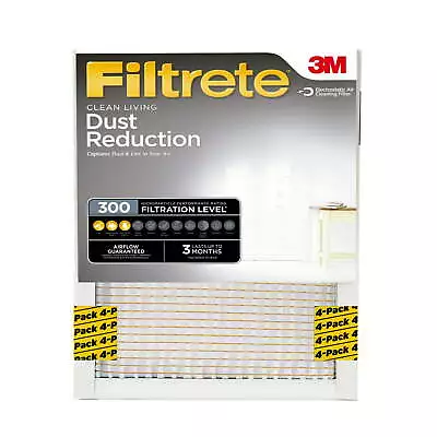  20x30x1 Air Filter MPR 300 MERV 5 Clean Living Dust Reduction 4 Filters • $23.52