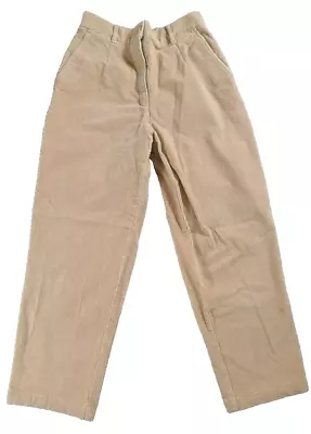 LL Bean Original Fit Corduroy Pants Ladies Size 8 Elastic Waist Stretch Khaki • $23.90