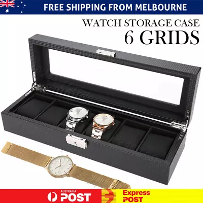 6 Grids Watch Box Jewelry Display Organizer Gift Collection Holder New Case AU • $23.96