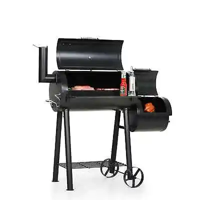 Charcoal Grill With Offset Smoker Best Grill & Smoker Combo For Outdoor Garden • $209.99