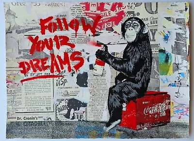 Mr. Brainwash Everyday Life Mixed Media Original Unique HAND SIGNED Monkey Art • $8300