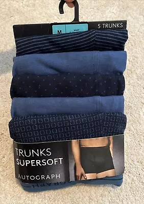 Marks & Spencer Autograph Supersoft 5pack Trunks Black Size M RRP £40 • £26.99