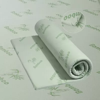 Bamboo Mattress Topper Memory Foam Mattress 2cm & 4cm Thick All Size Available • £39.99