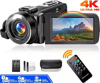 Video Camera Camcorder 4K 30fps42MP YouTube Camera IR Night Vision 270° Rotation • $119.99