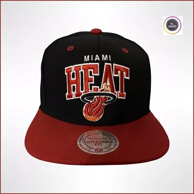 Miami Heat Mitchell & Ness HWC NBA Red & Black Basketball Cap - Snapback • £25