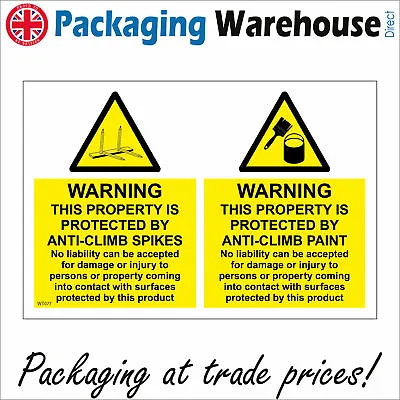 £35.06 • Buy Wt077 Property Protected Anti Climb Spikes Paint Sign Vandal Security Protection