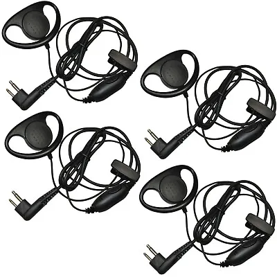 4x HQRP D Shape Earpiece Hands Free Headsets PTT Mic For Motorola Radio Devices • $26.45