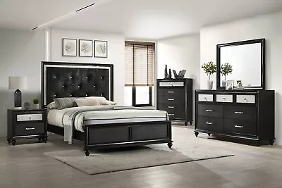 NEW Black Silver Queen King Full 5PC Bedroom Set Modern Furniture Bed/D/M/N/C • $1399.99