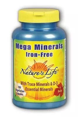 Natures Life Iron-Free Mega Minerals 100 Capsule • $13.69