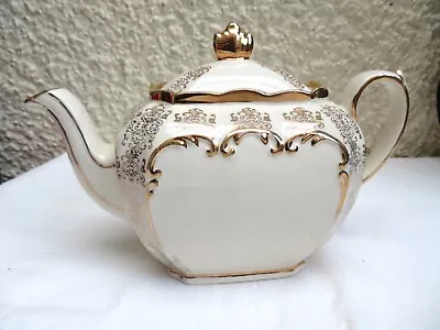 Vintage Sadler  Cubed   Gold Gilded  Pattern  Teapot   (display Use Only ) • £9.50