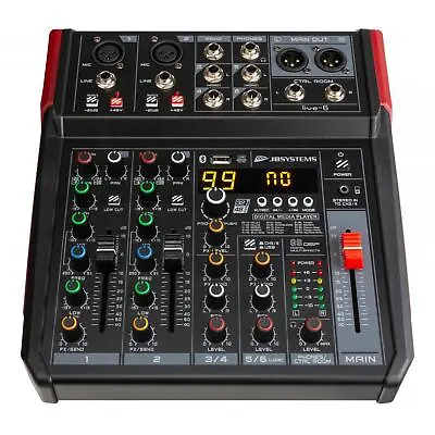 JB Systems PA Mixer LIVE-6 PA Mixer Recording Audio Bluetooth USB • £119