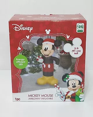 Disney Mickey Mouse Christmas Gift 3ft Airblown Inflatable LED Lights Up Gemmy • $45