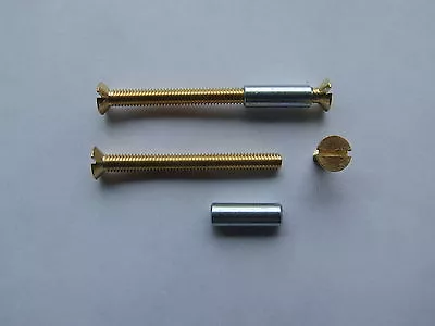 £2.45 • Buy Brass Door Handle Fixing Screws, Furniture With Sleeve. Suit Hollow Doors. Set 2