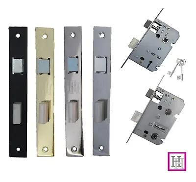 Mortice Lock Sashlock Bathroom Or Key Locks 2.5  3  Bolt Through Reversable • £6.95