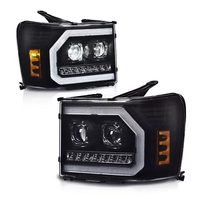 Dual LED Projector Headlights Black Fit For 07-14 GMC Sierra 1500 2500 3500  • $186.78