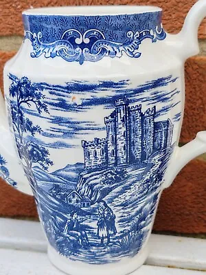 Vintage Olde Country Castle By British Anchor Ironstone Blue And White Teapot  • £14.99