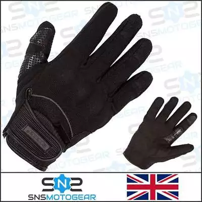 Spada Splash CE Motorcycle Motorbike Mesh Vented Summer Gloves - Black • £25.49