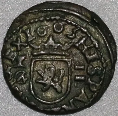 1663 Spain 2 Maravedis Philip IIII IV Cuenca Mint XF Copper Coin (23112804R) • $39.99