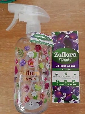 Zoflora Queen Glass Spray Bottle & Zoflora Midnight Blooms 120 Ml • £10