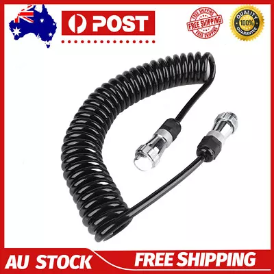 Trailer Cable Suzy Coil Cast Alloy Connector Curly For Reversing Camera Black • $48