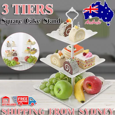 3 Tier Cupcake Cake Stand Acrylic Display Holder Dessert Rack Party Wedding AU • $10.95