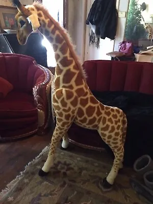 Giant Stuffed Giraffe Lifelike Plush Toy Big Realistic Animal Melissa Doug 57  • $85