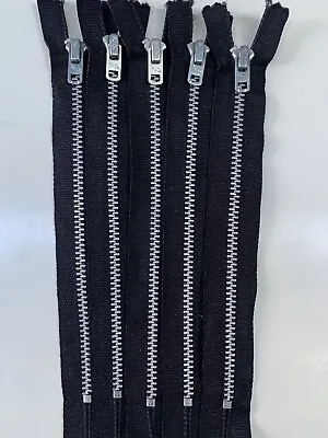(Lot Of 5) Talon 6 1/2  BLACK #4 Metal Zipper Lot *USA Made* Vintage NOS • $24.99