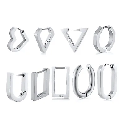 £4.79 • Buy Fashion Women Men Earring Hoops Studs Huggie Earrings Stainless Steel Birth Gift