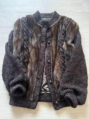 SAGA MINK Fur Coat Fur Brown L Size From Japan • $265.12