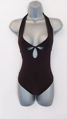 Womans New Black Halterneck Cutout Bodysuit From PLT Uk Size 6 • £8.95