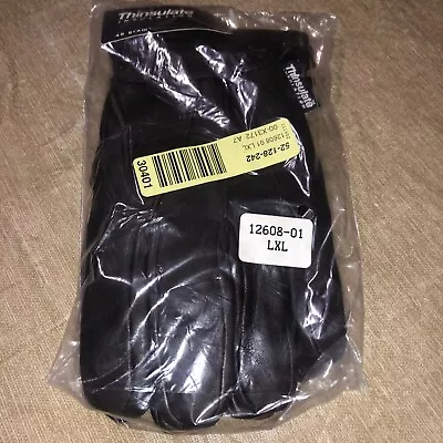 Men`s Full Grain Black Deerskin Leather Gloves Lined 40 Gram 3m Thinsulate • $34.95