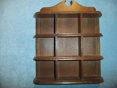 Vintage Hardwood Shadow Box 11  Tall X 10  Wide  With 9 Storage Spaces - • $15.95