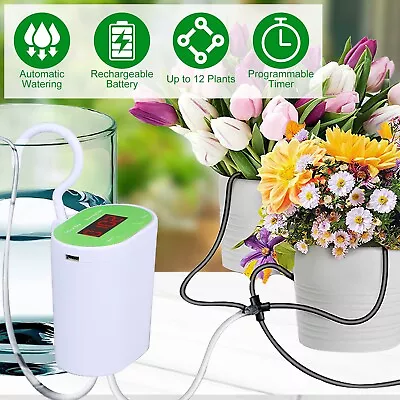 Automatic DIY Drip Irrigation System Plant Timer Self Watering Garden Hose Kit • $22.29