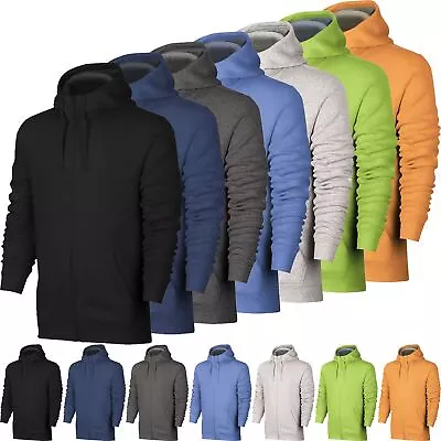 Ex-Store Plain Mens Hoodie American Fleece Zip Up Jacket Sweatshirt Hooded S-6XL • £10.99