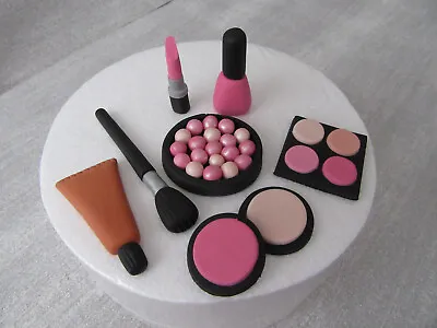 Edible Handmade Make Up Cake Topper Fondant Sugar Paste Decoration(Rose Pink) • £14.49
