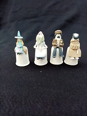 £10 • Buy Handcrafted Character Thimbles Set Of 4 Monk Farmer Lady Witch