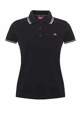 Ladies Merc London Classic Retro Mod Slim Fit Soft CottonPolo Shirt Rita - Black • $53.50