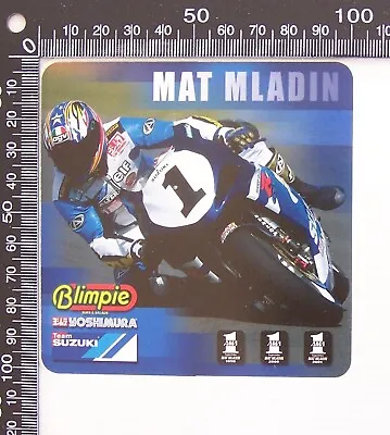 Old Mat Mladin Team Suzuki Blimpie Motorcycle Racing Sponsor Promo Sticker • $9.01