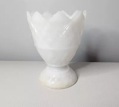 Vintage E.O. BRODY White Milk Glass Pedestal Vase MJ-21 #2255 Cleveland USA • $39.99