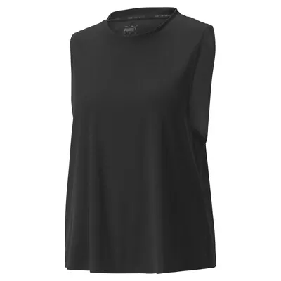 Puma Forever Luxe Crew Neck Muscle Tank Womens Black Casual Tops 520938-01 • $12.99