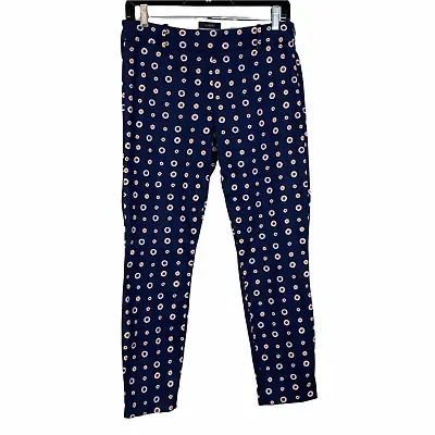 J. Crew Sz 2 Cropped Pants Blue Patterned Minnie Style 25  Inseam  • $13.99