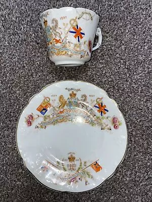 Queen Victoria Jubilee Moustache Cup + Plate • £15