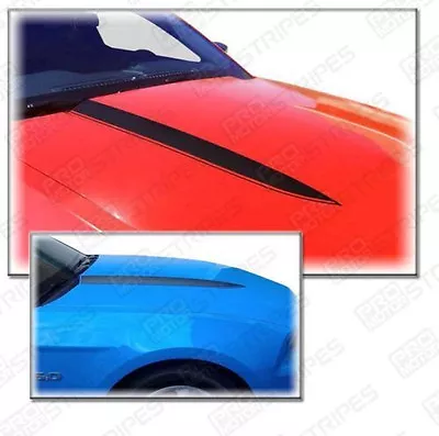 Ford Mustang 2010-2012 Hood Cowl Side Spear Stripes Decals Pair (Choose Color) • $21