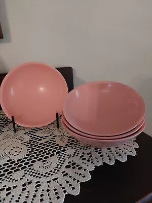 Boonton Ware 1950's Pink Melamine Salad/Soup Bowls Set Of 4 Diameter 6 Inches  • $14.95