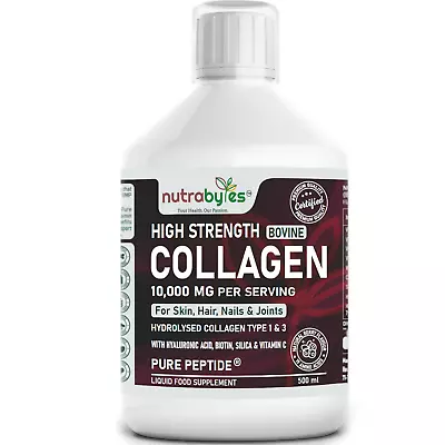 £22.99 • Buy Liquid Collagen Peptides Drink 10,000mg (Bovine)- Hydrolysed Types 1 & 3 - 500ml